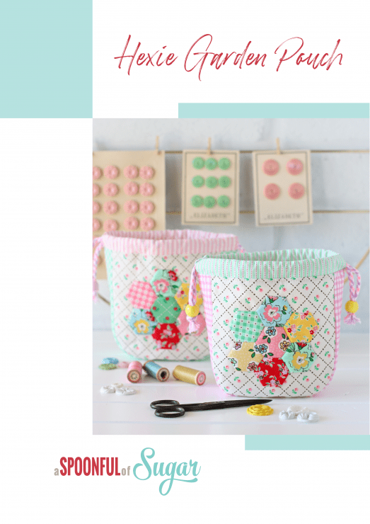 Hexie Garden Pouch PDF Sewing Pattern by shop.aspoonfulofsugardesigns.com